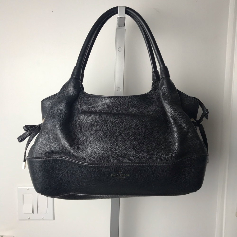 Kate Spade pebbled leather Black Satchel.